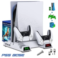 ps5 console cooling fan stand joystick charger 13 pcs game disc storage bracket tower for playstation 5 digital editionultra hd