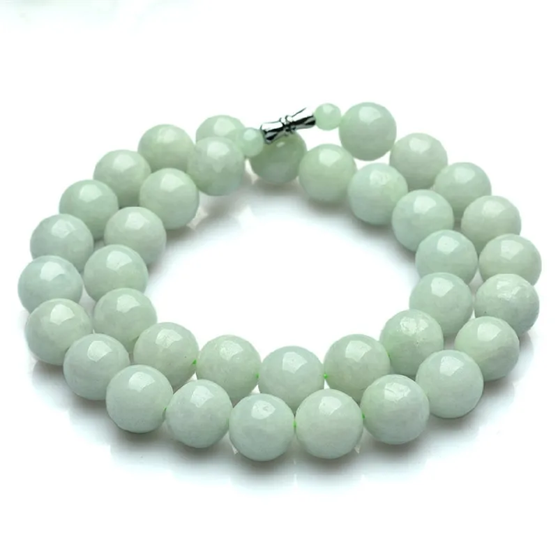 Ожерелье из натуральных нефритовых изумрудов 10 мм бижутерия модные аксессуары