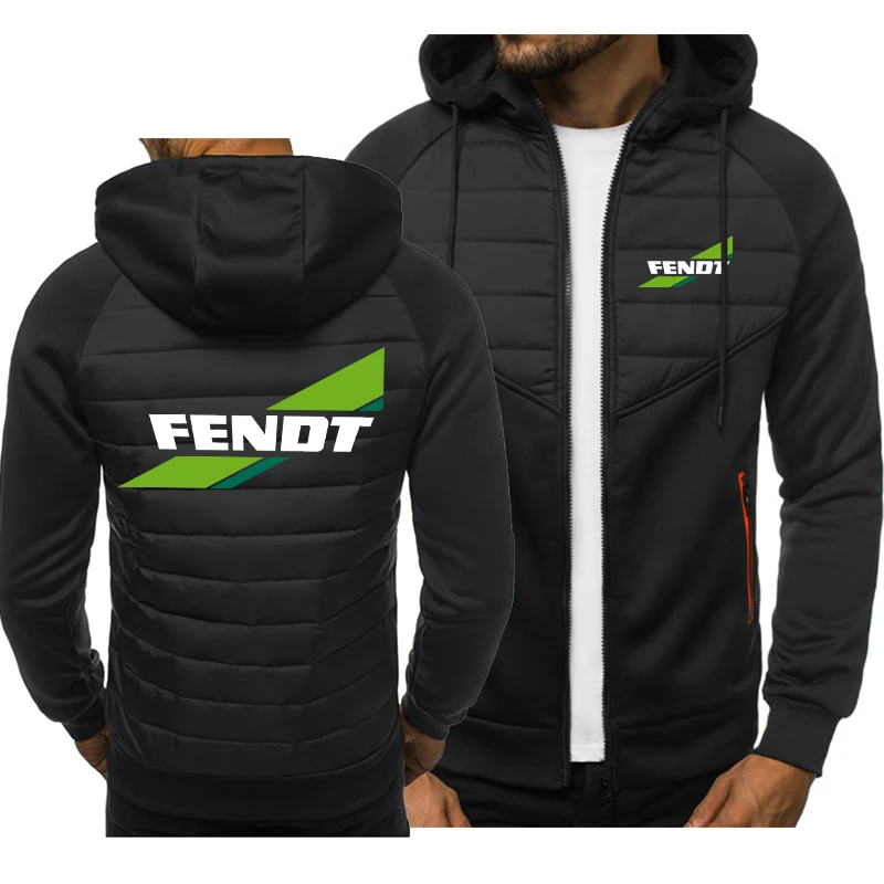 

Демисезонная одежда с логотипом FENDT, Мужская Толстая теплая хлопковая куртка, Мужская куртка с воротником, мужская куртка, толстовка на молн...