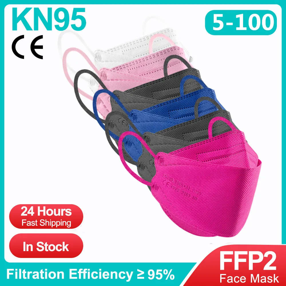 

5-100Pcs ffp2 mascarillas homologadas KN95 masks 5 Layers approved fpp2 Mask kn95 Respirator Reusable Protective fpp2 masks ffp3