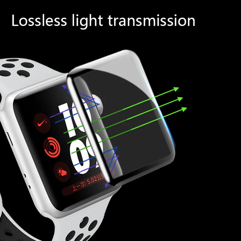 Полное покрытие закаленное стекло для Apple Watch 1/2/3 полная защитная крышка экрана 38
