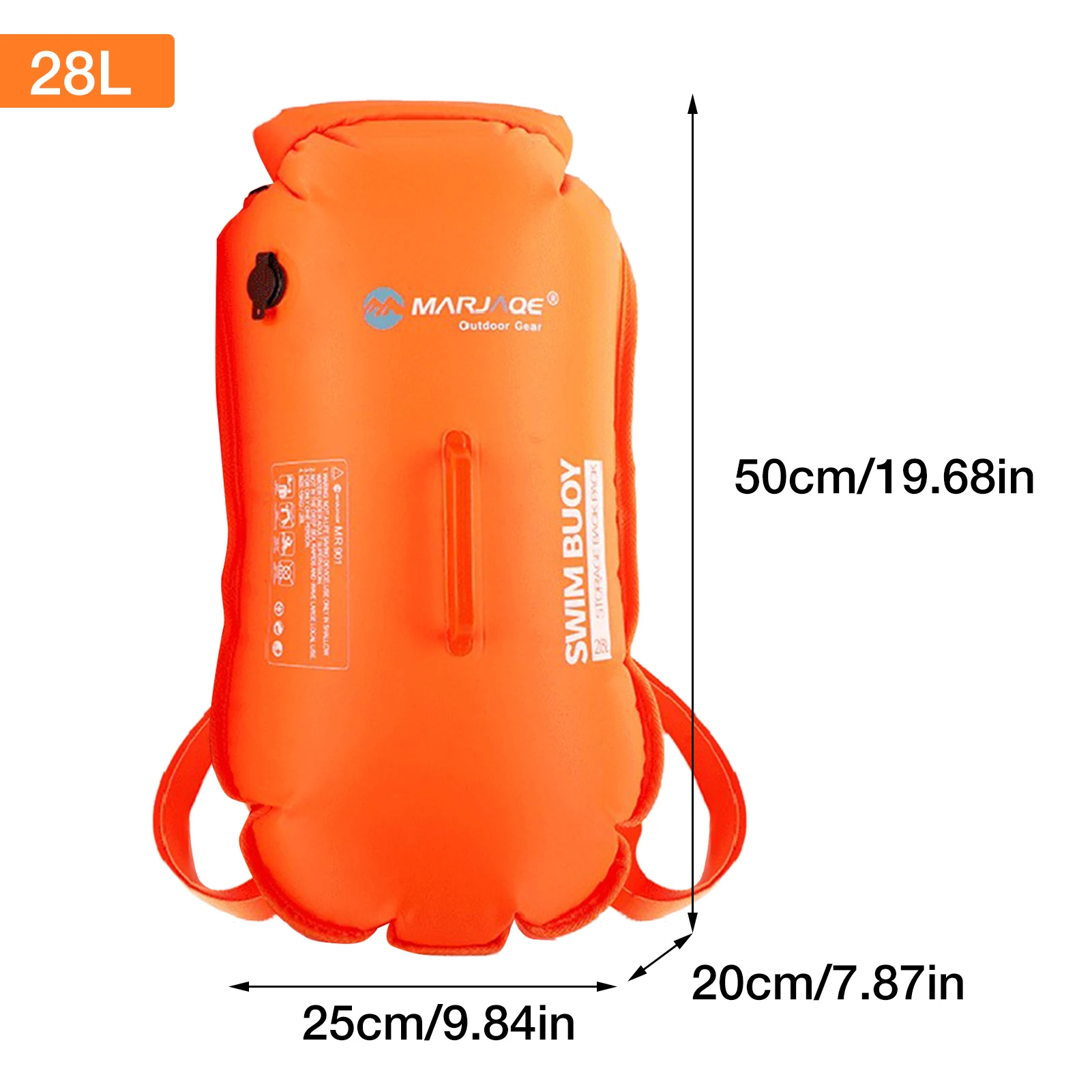 

8L 35L Swimming Float Bag Waterproof PVC Inflatable Swim Buoy Water Sport Lifesaver Life Buoy Air Dry Tow Sailing Flotation Bag