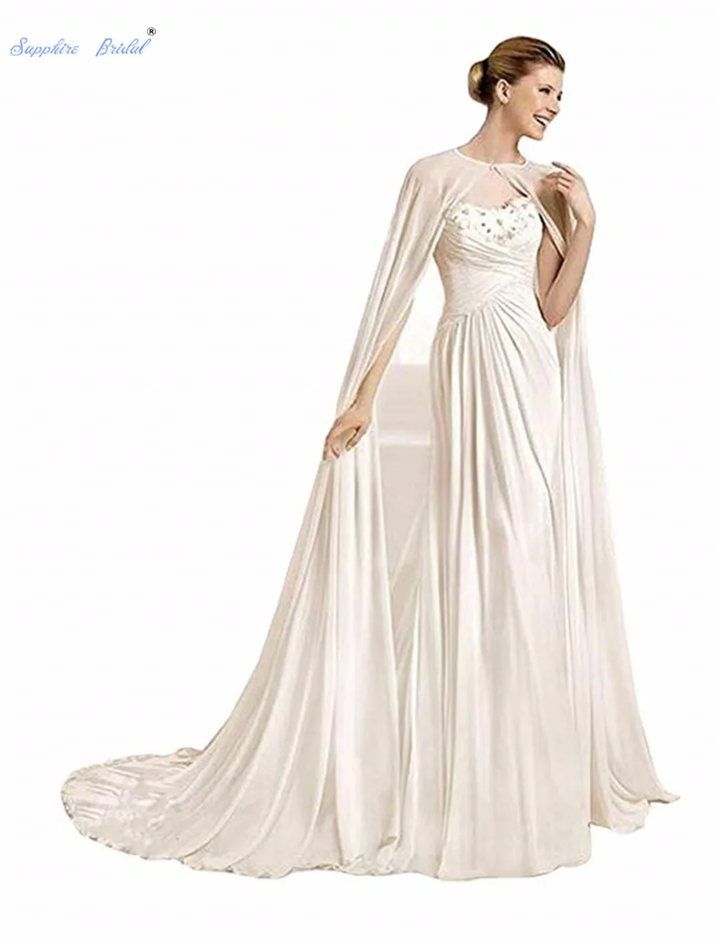 Сапфировое свадебное vestido de festa Женская шаль болеро шифон вечернее свадебное накидка Болеро накидка