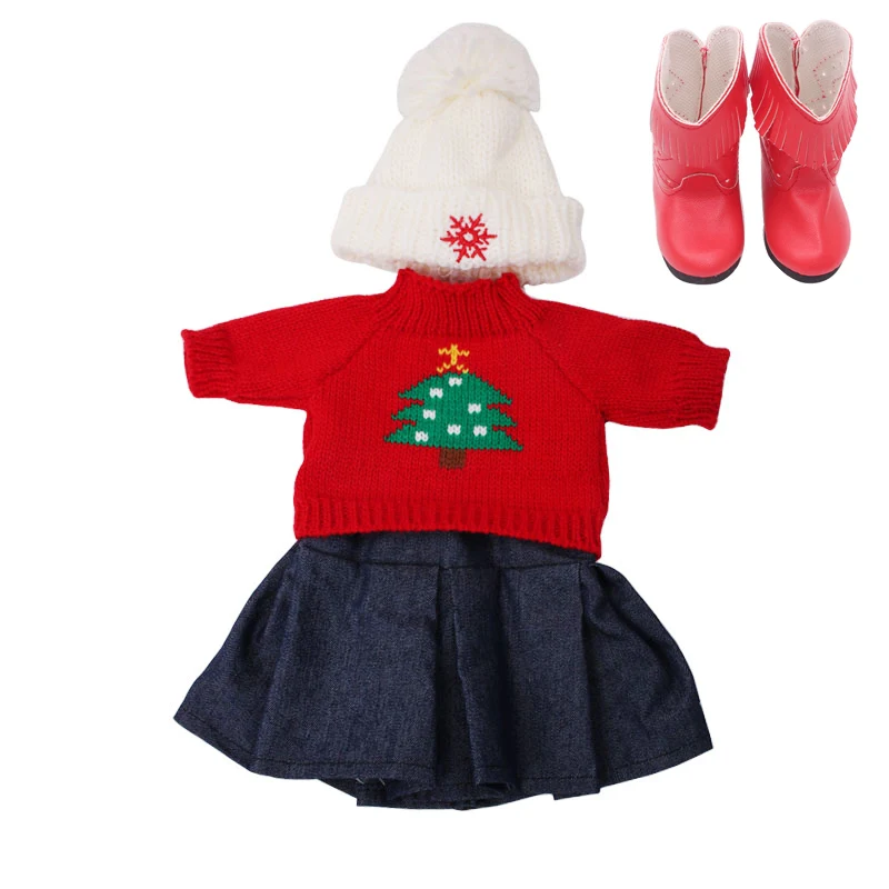 18 inch Girls doll clothes Fashion suit pajamas set with shoes American born dress Baby toys fit 43 cm baby dolls c642