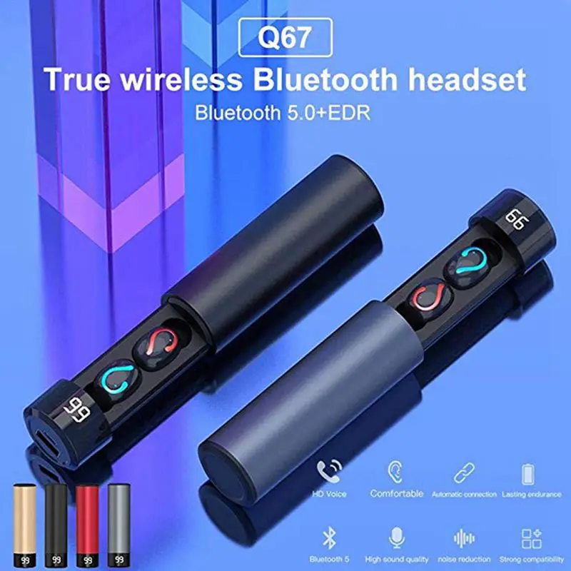 Для HBQ Q67 Bluetooth 5 0 наушники TWS Pull type Интеллектуальный светодиодный экран