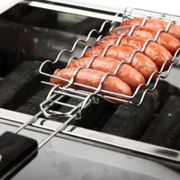 metal sausage grilled basket metal wire mesh grill rack picnic camping barbecue household kitchen accessories