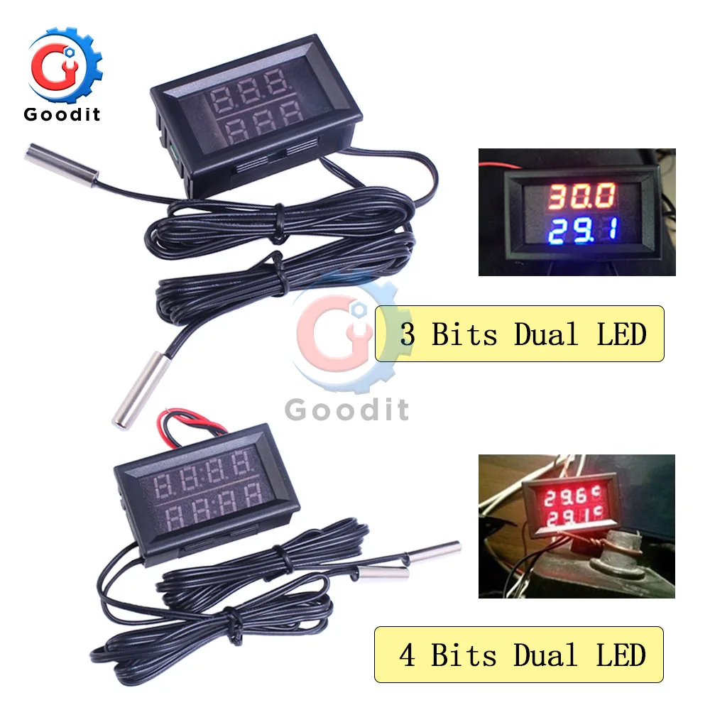 Цифровой термометр с двойным светодиодным дисплеем 0 28 дюйма 4-28 в | Инструменты