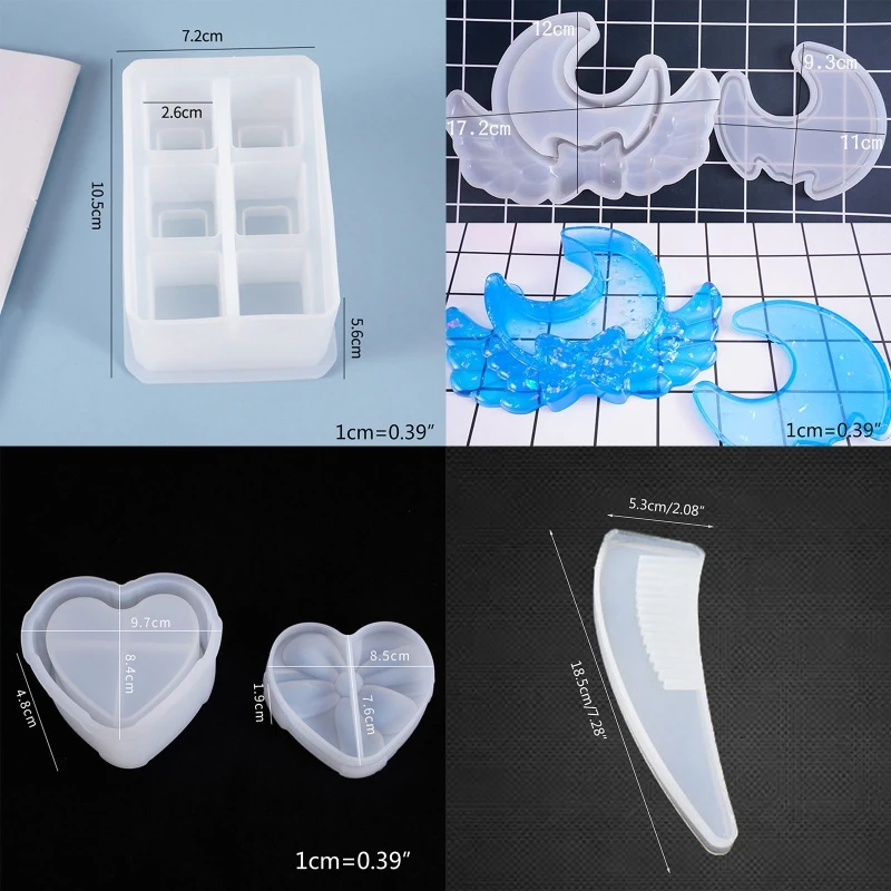 

DIY Silicone Resin Molds, Casting Molds Set, Silicone Jewelry Box Molds with Lid