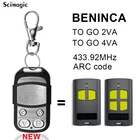 BENINCA TO GO 2 VA  TO.GO 2VA  TOGO2VA  TO.GO.2VA  TO.GO 4VA пульт дистанционного управления 433 МГц непрерывный Код управления гаражом
