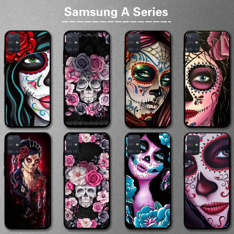 

Mexican Skull Skin Phone Case For Samsung A6 A7 A8 A10 A11 A20 A21 A30 A31 A40 A50 A70 A80 A91 Plus S E Cover