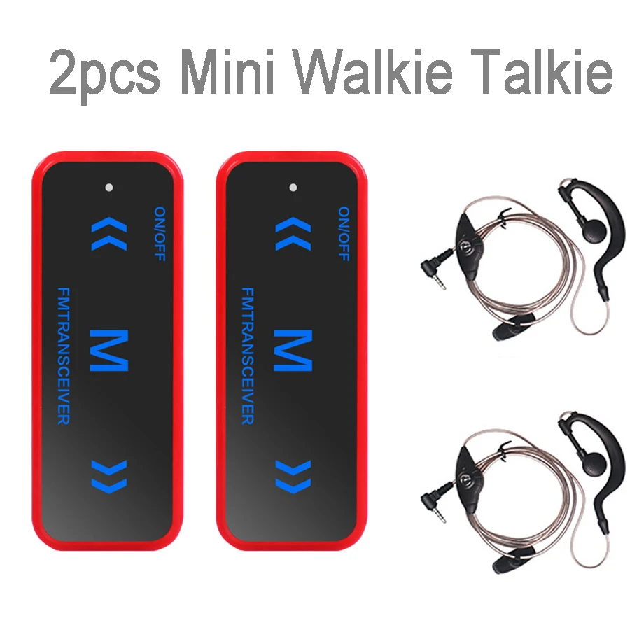 

2PCS Mini Walkie Talkie 3W 400-470MHz 2-Way Radio Transceiver Earpiece Headset Earmuff USB charging two way walkies-talkies