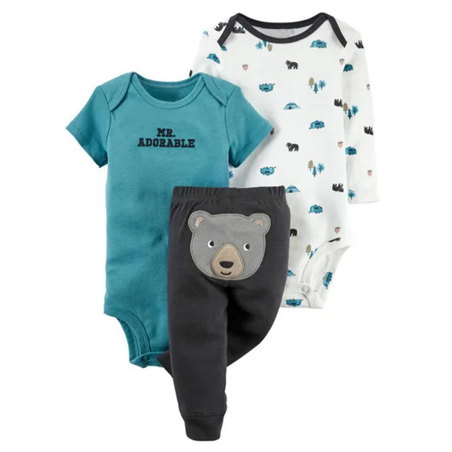 Детские костюмы, комплекты Bebes, комплекты одежды, набор для новорожденных с героями мультфильмов, хлопок, одежда для мальчиков, летняя одежда для маленьких мальчиков, 3 предмета - Цвет: 13