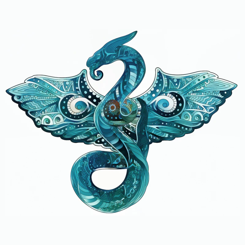 

New Colorful Artwork Wooden Jigsaw Unique Rainbow Dragon Shaped Puzzles 100 200 300 Pieces Teen Kids Birthday Gift Toy Wholesale