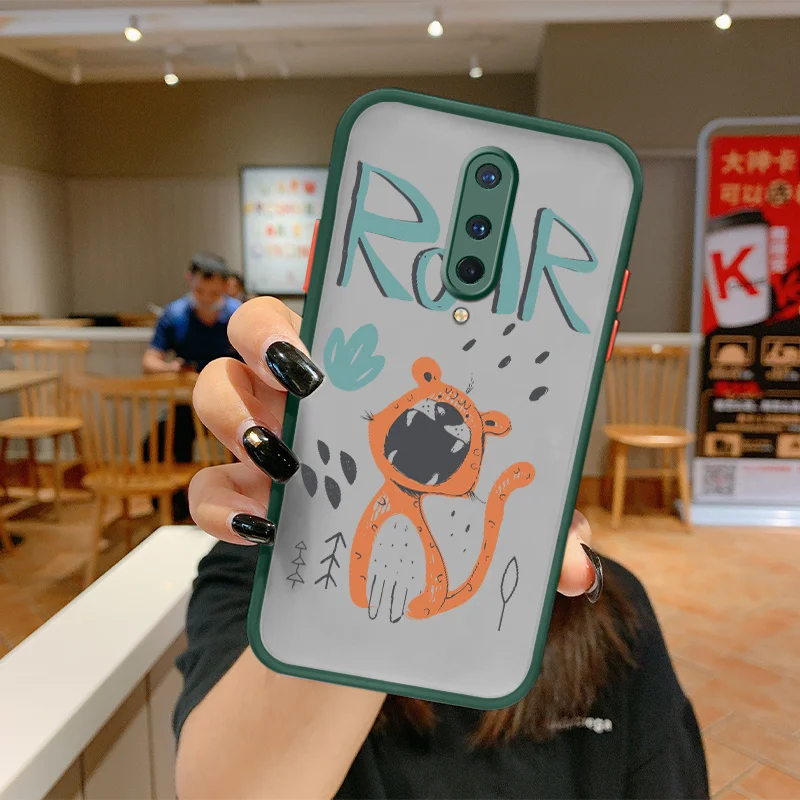 

Growling Cat Liquid Silicone Phone Case For Oneplus 9 8 7 pro 8T 7T 7T Pro Camera Protective Shockproof Ultra Thin Back Cover
