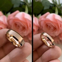 46mm rose gold tungsten carbide steel ring for women men wedding engagement bands brushed comfort fit