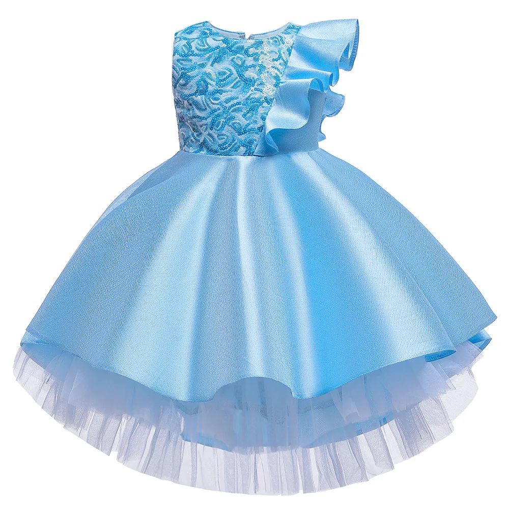 

Sequin Satin Girls dress Flare Sleeve Christmas Dress for girls Pageant Tulle kids dresses for girls princess dress party dress