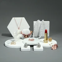 marble jewelry display tray necklace luxuly white show stand ring earring holder pendant show rack creative home mall decoration