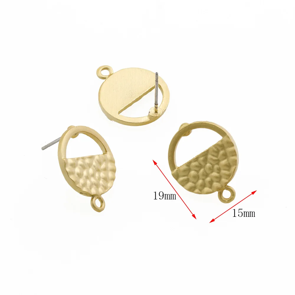 

10pcs DIY Earrings Connectors Handmade Hollow Stud Earring Settings Matt Gold Earrings Hook for Jewelry Making Accessories