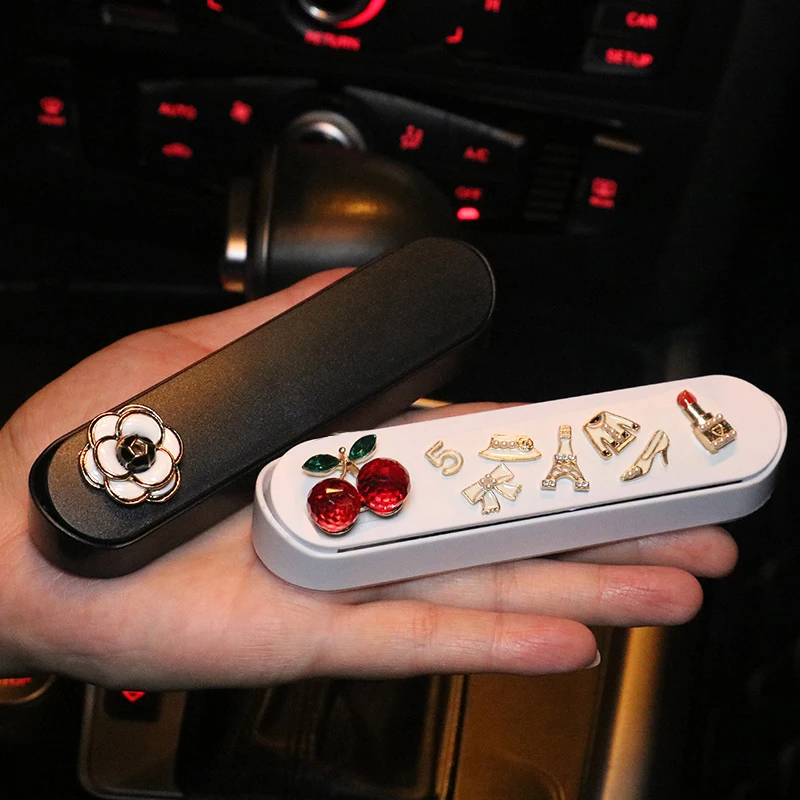 

Car-styling Alloy Flower Car Temporary Parking Card Phone Number Card Plate Telephone Number Auto Park Stop Women Accessories