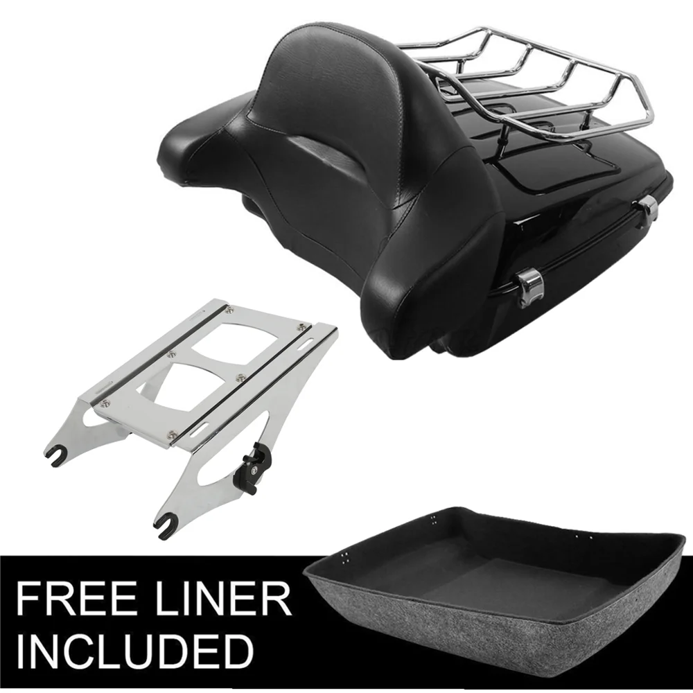 Нарезанная упаковка на багажник для мотоцикла с двумя подставками Harley Tour Pak Touring