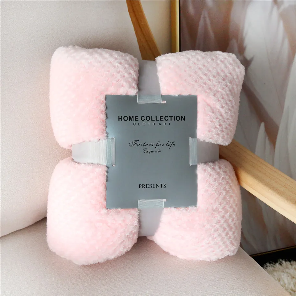 Light Pink Постельные принадлежности, Фланелевое Флисовое одеяло, мягкое одеяло, однотонное покрывало, плюшевое покрывало для кровати, дивана, рождественский подарок, Прямая поставка - Цвет: Light Pink