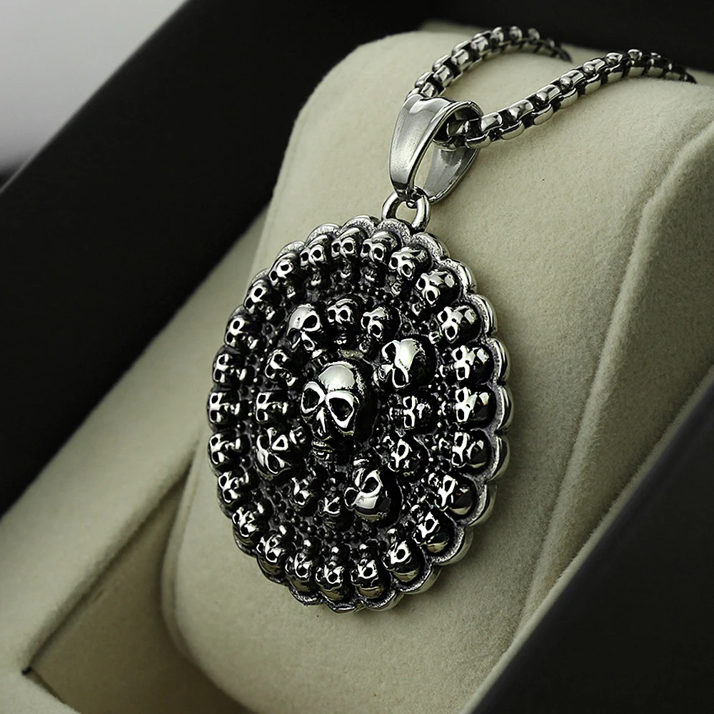 Ожерелье с подвеской в виде головы Призрака и черепа готическом стиле Мужское