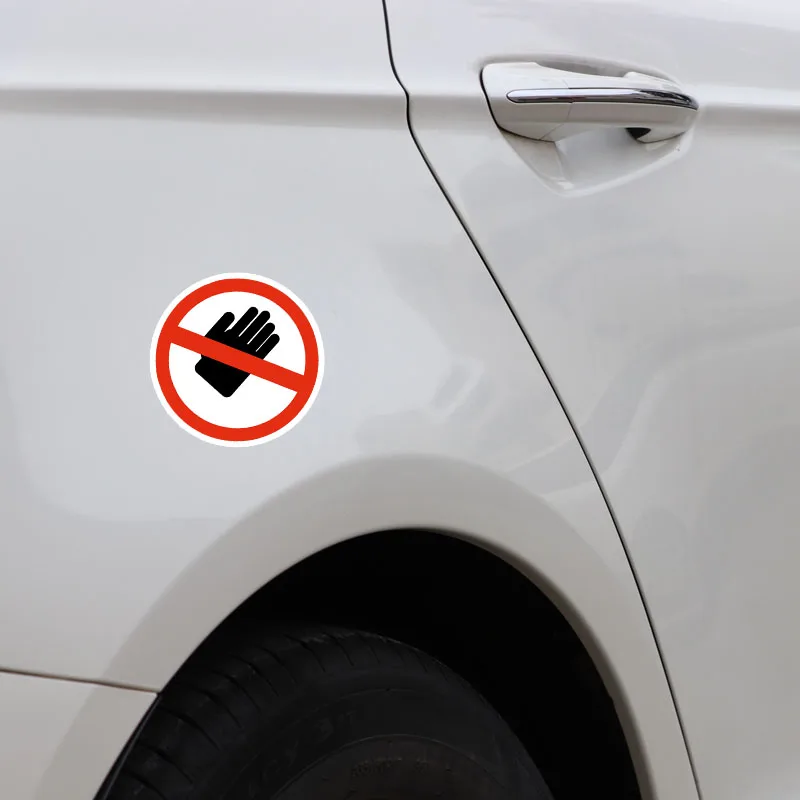 

Hot Sell Warning Sign Do Not Touch The Alarm Car Sticker Window Vinyl Reflective Sunscreen Anti-UV PVC 12cm X 12cm