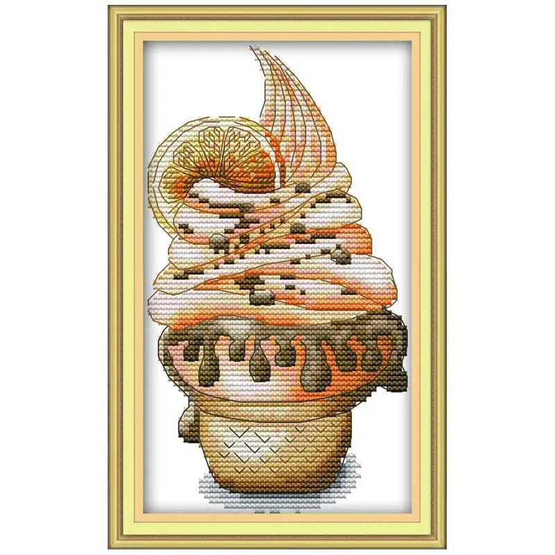 Картина с фруктовым мороженым напечатанная на холсте 11CT 14CT набор для