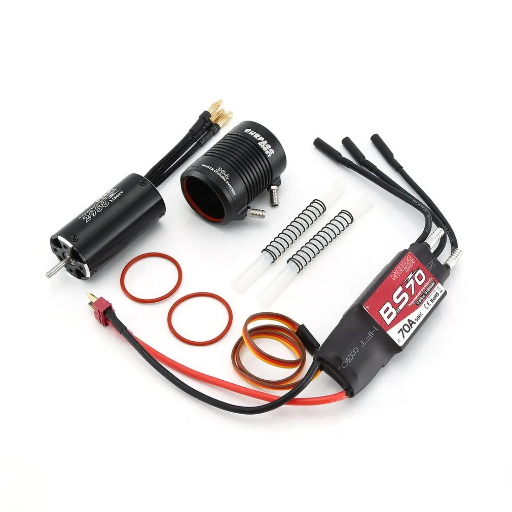

SURPASS HOBBY 2958 3380KV Sensorless Motor W/ 29S Water Cooling Jacket 70A Brushless ESC For 600-800mm RC Boat RC Accessories