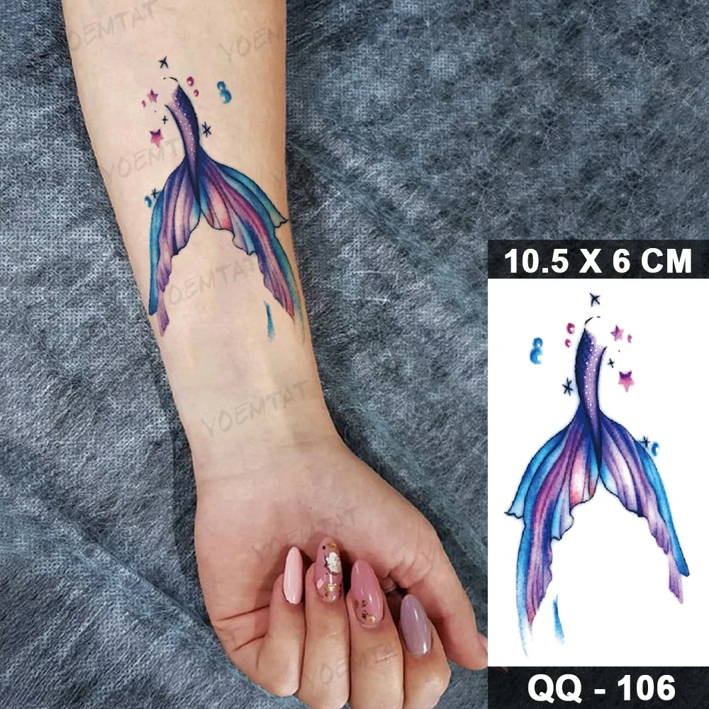 Акварельный КИТ медуза Бабочка животное тату милая детская копия наклейка для
