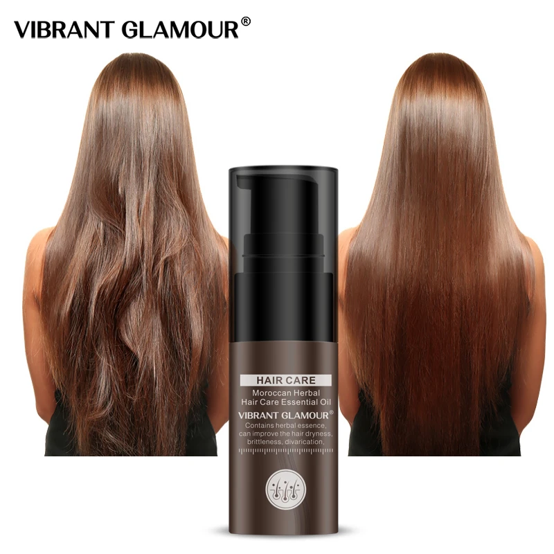 

VIBRANT GLAMOUR Moroccan Herbal Hair Essential Oil Hair Repair Essence Nourish Serum Hair Growth Dry Frizzy Damaged Hair Care