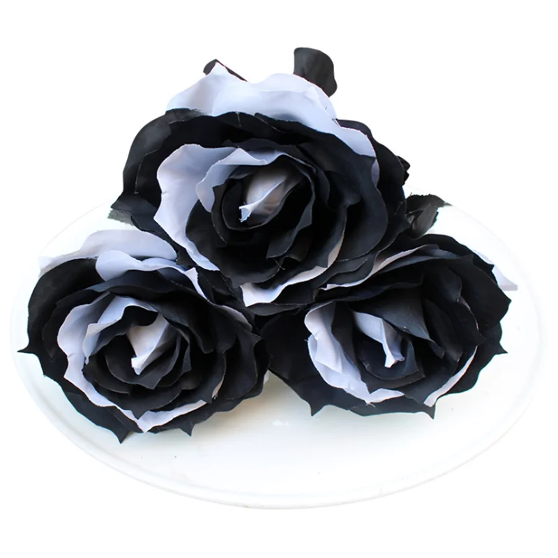 1 шт. имитация розы сделай сам черный белый цветок свадебный реквизит для фото