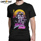 Футболка мужская с круглым вырезом, винтажная хлопковая тенниска с короткими рукавами, с невероятными приключениями Джоджо, подарок на день рождения