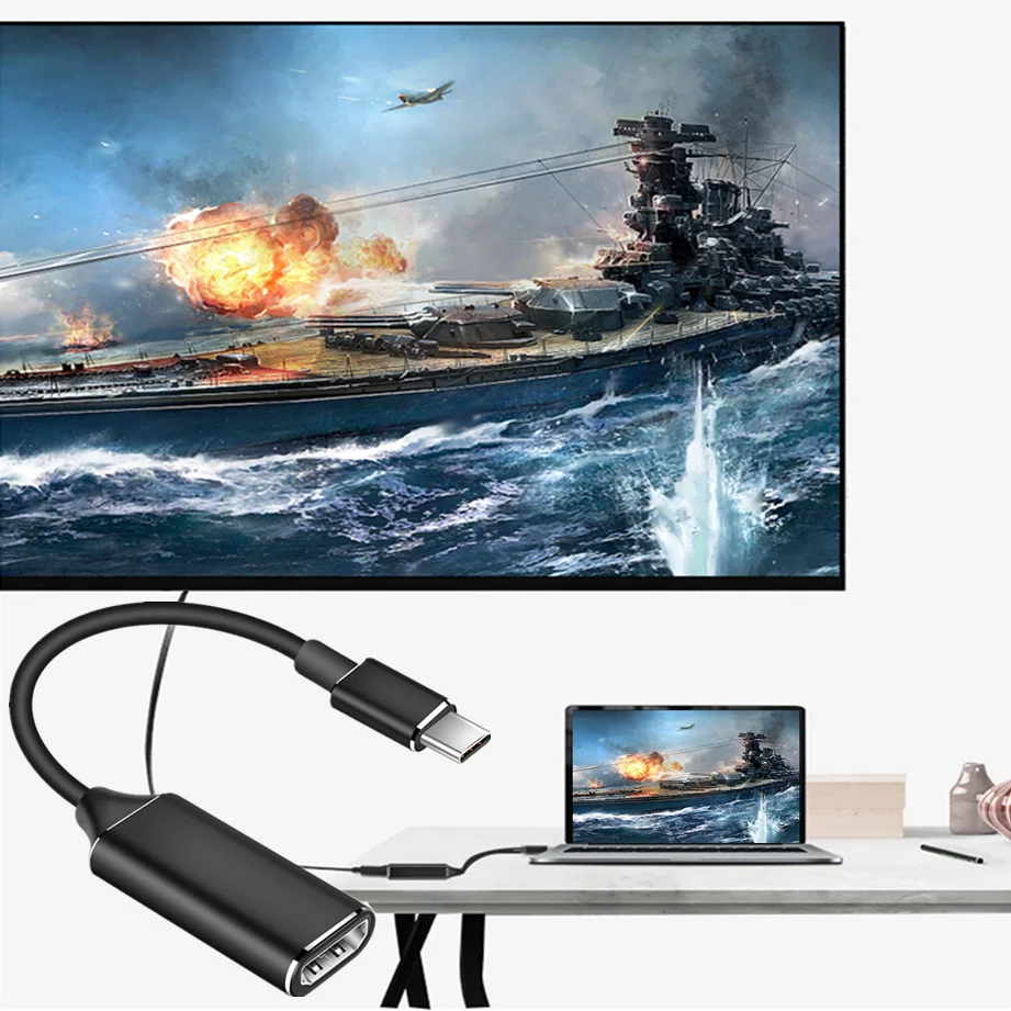 Адаптер Grwibeou с USB C на HDMI 4K 30 Гц кабель типа для Huawei Mate P20 адаптер ProMacBook Samsung Galaxy S10 |