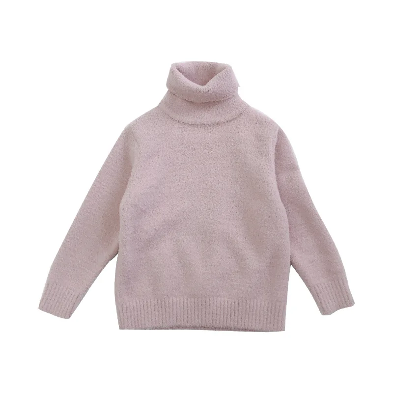 Новинка 2019 года зимние свитера для девочек детская однотонная шерстяная нижняя
