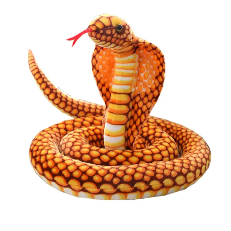 

2,1 м длинная имитация Φ желтая Кобра Naja змея набивные игрушки-животные для мальчика