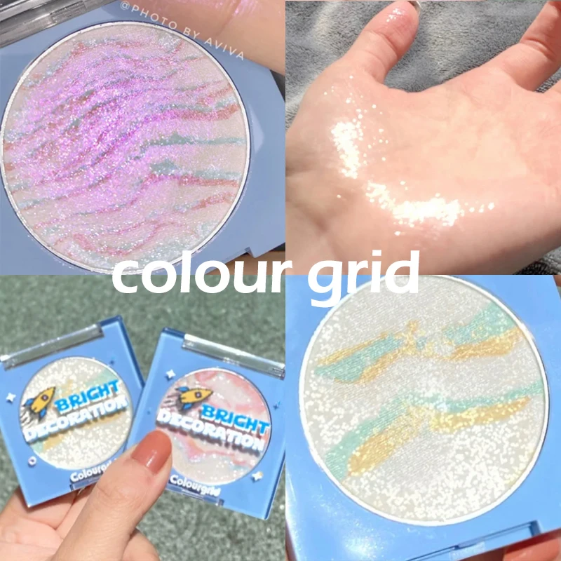 

Glitter Face Highlighter Bronzer Palette Shimmer Powder Makeup Glow Cheek Blush Texture Contour Illuminator Highlight Cosmetic