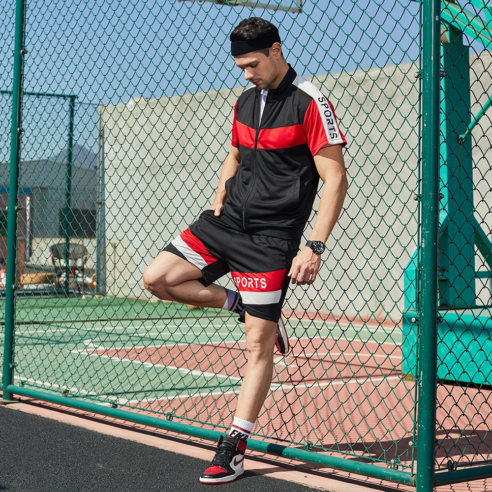 

Mens Joggers Casual Two Piece Set Mens Fashion Outwear Outfits Summer Fashion Male Tracksuits Brand New Mens Joggers Set