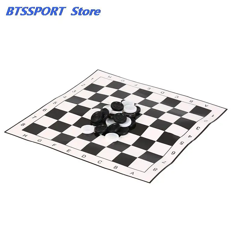 International Checkers Game Board+ 24pcs Chess Portable Folding Plastic Size 33*33cm | Спорт и развлечения