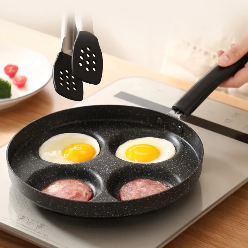 

Four-hole Frying Pan Thickened Omelet Pan 24cm Non-stick Egg Pancake Steak Pan Kitchen Induction Cooker Breakfast Maker Saucepan