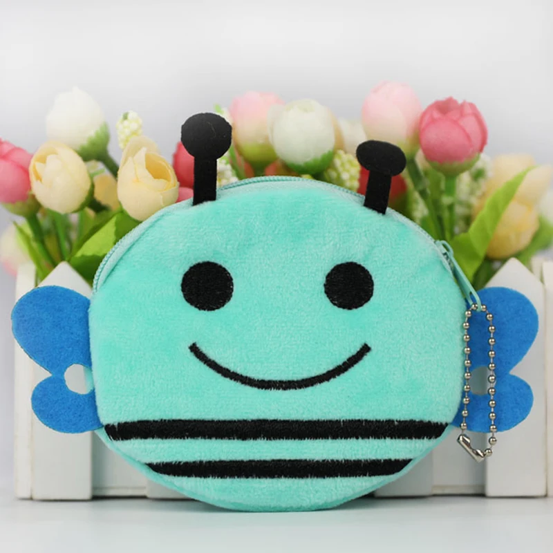 Горячая Распродажа Kawaii мультфильм насекомое/Бабочка Детский плюшевый Кошелек для монет кошелек на молнии кошелек для девочек подарок - Цвет: 9