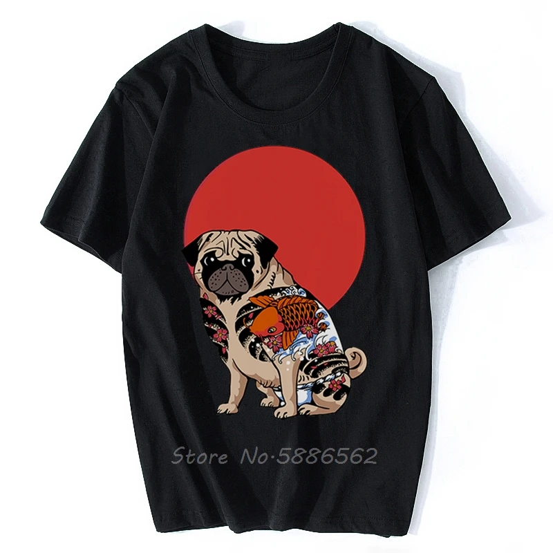 Футболка мужская с забавным аниме рисунком мопса и анатомии белая повседневная