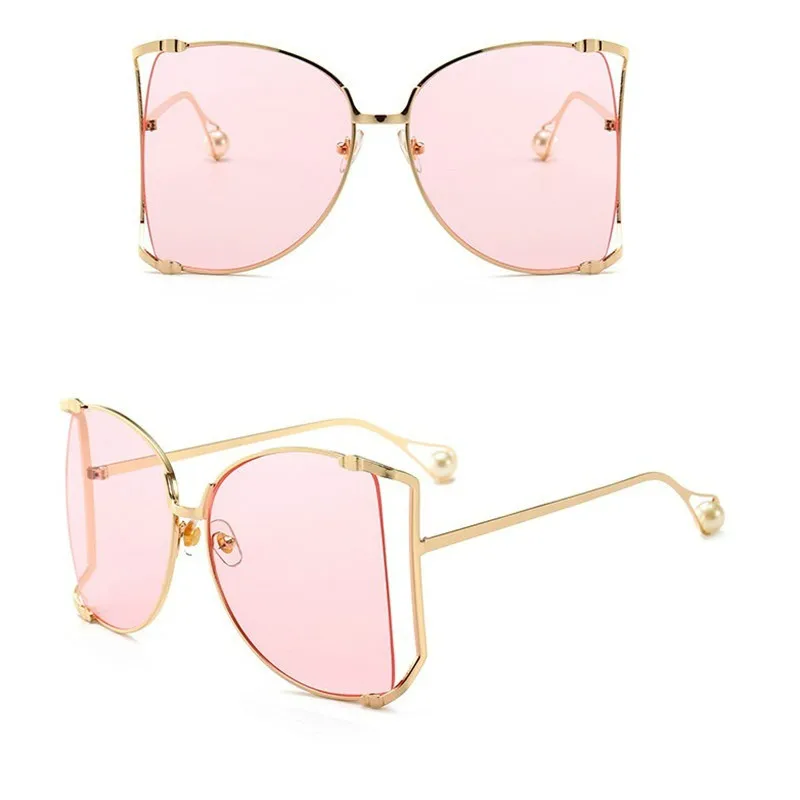 Прозрачные тени женские искусственные жемчужные солнцезащитные очки