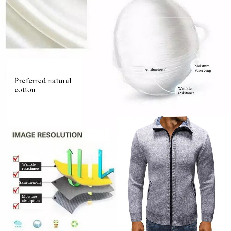 Новинка 2019 мужской свитер зимнее пальто на молнии Повседневный кардиган