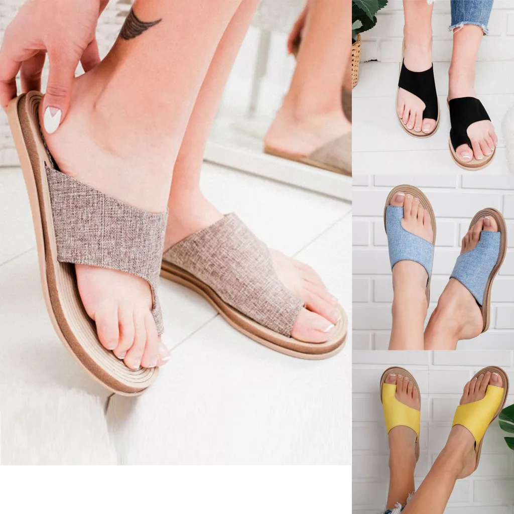 

2020 Summer women's slippers fashion flat shoes beach round slippers open toe Roman flip flops dropshipping