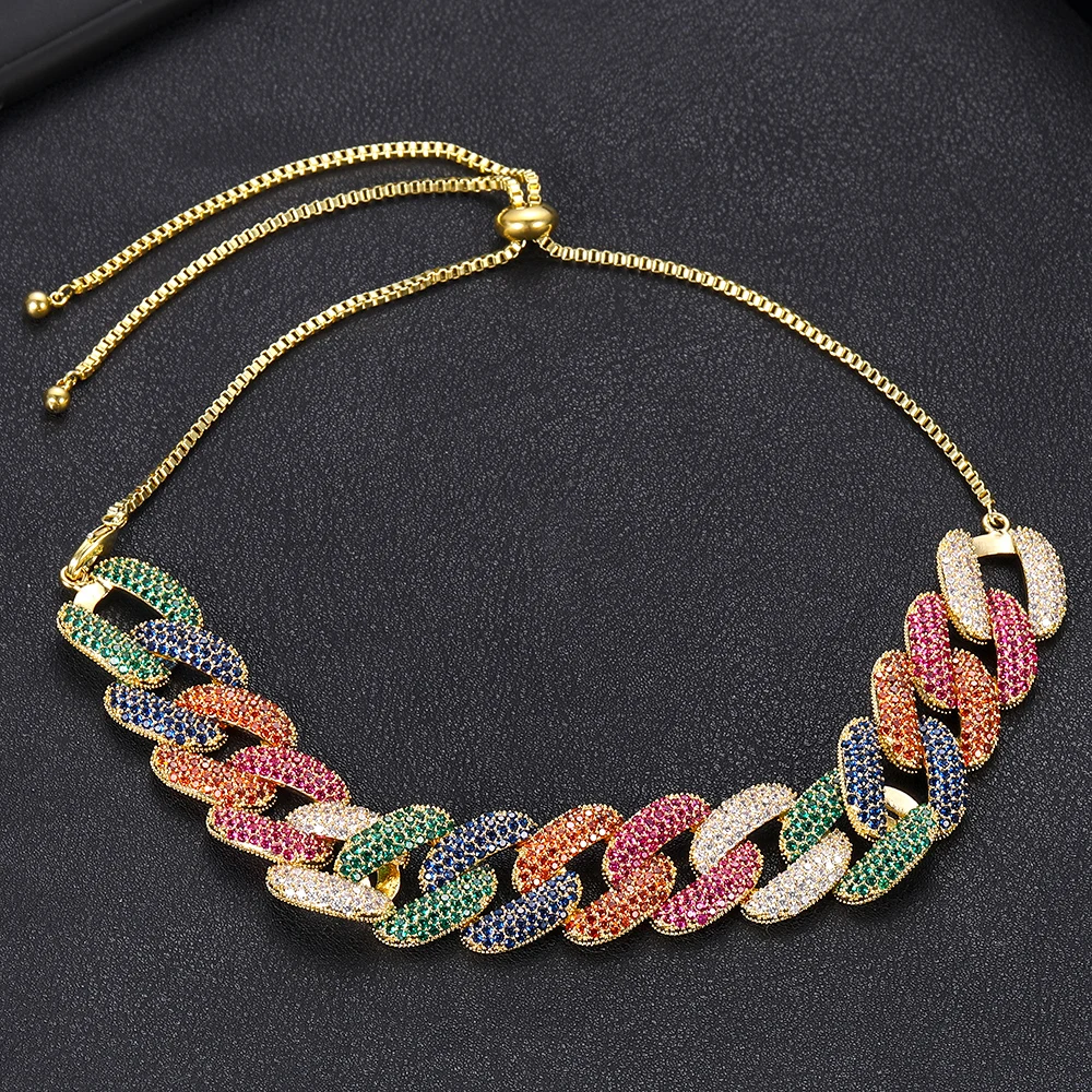 Janeklly большой белый золотистый эффектный кубинский звеньевой Чокер Ожерелье