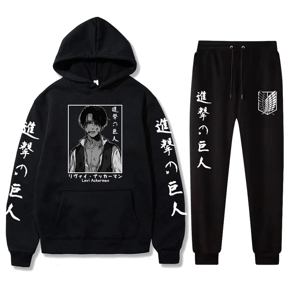 Japanese Anime Attack on Titan Eren Yeager Hoodies Men Women Casual Warm Fleece Sweatshirts Pullovers Tops