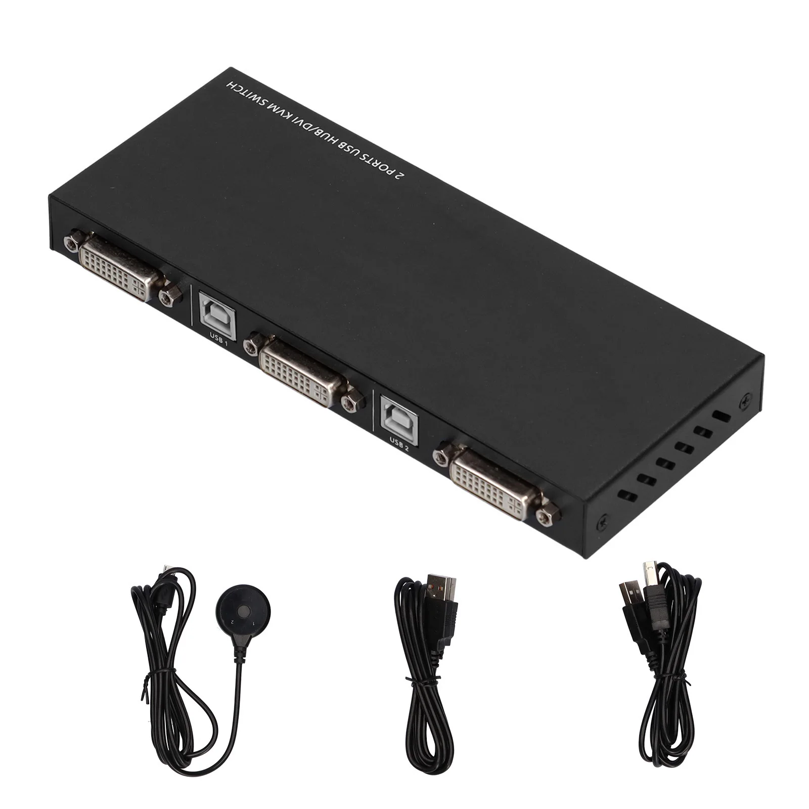 

DVI KVM 2 Ports Switch KVM Switch Widely Dual Port KVM Switch with Controller for Office High Performance 2 PC Share 1 Monitor