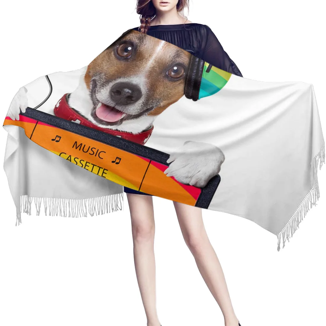 Милая музыкальная шаль для собак наушники в виде животных шерстяная женщин
