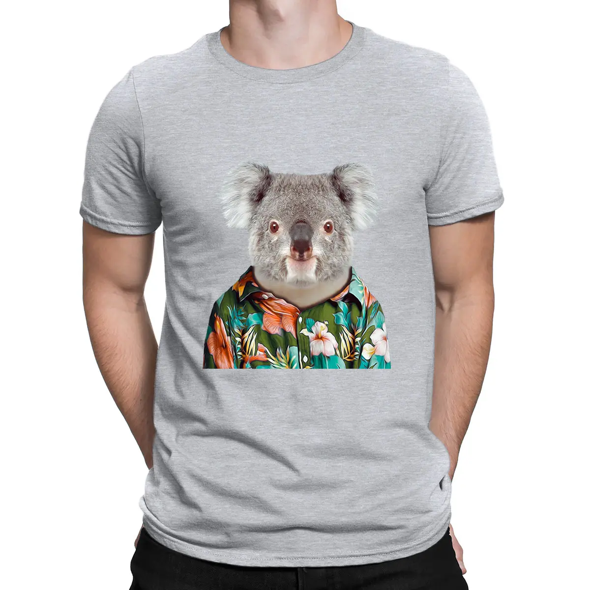 

ummer Harajuku Holiday Fashion Sloth bear print men Tops T-Shirts Black 100% Cotton Streetwear Oversize T Shirt For Male Tops